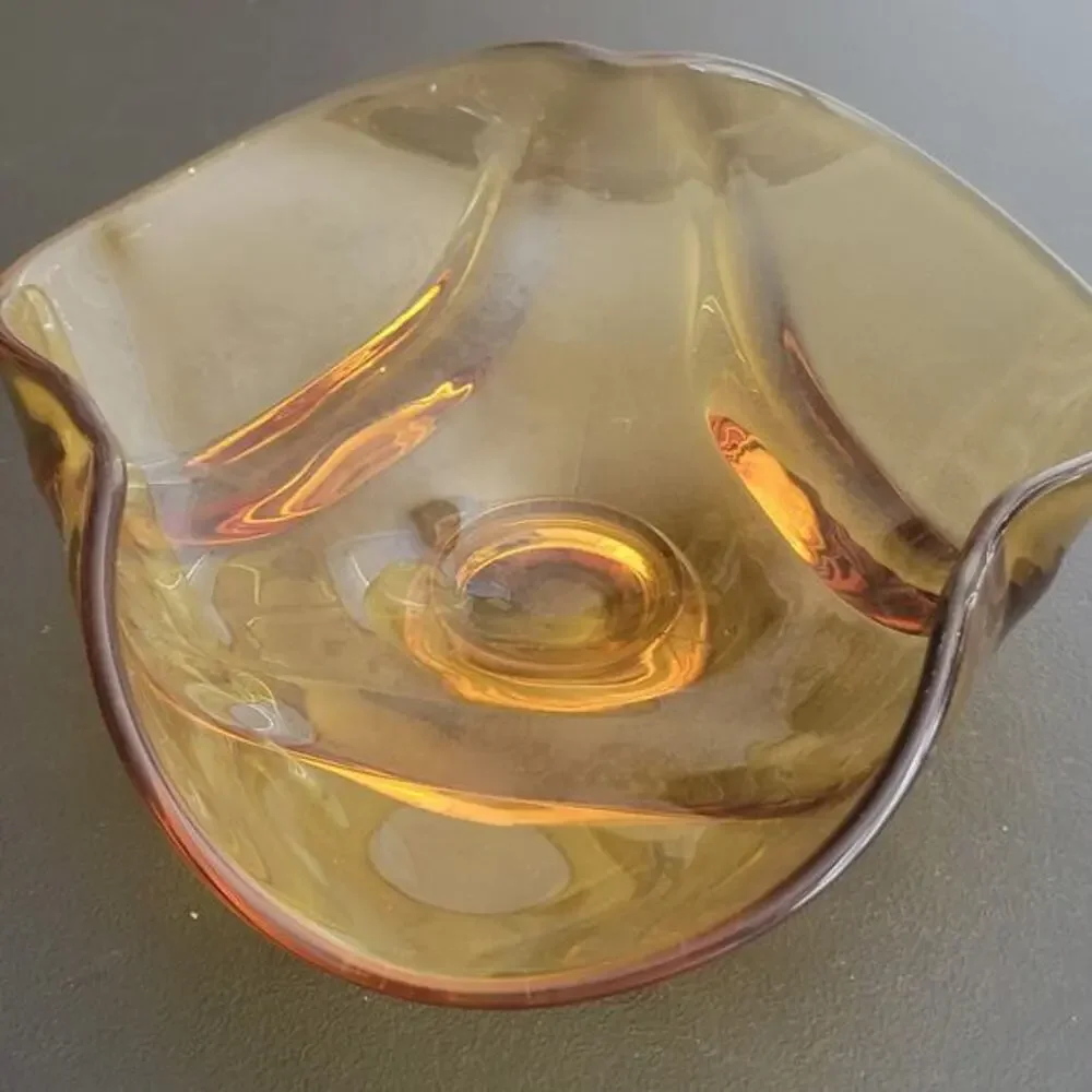 Vintage‎ MCM Viking Epic 1969 Drape Centerpiece Chic large Art Glass Bowl 10 x 9